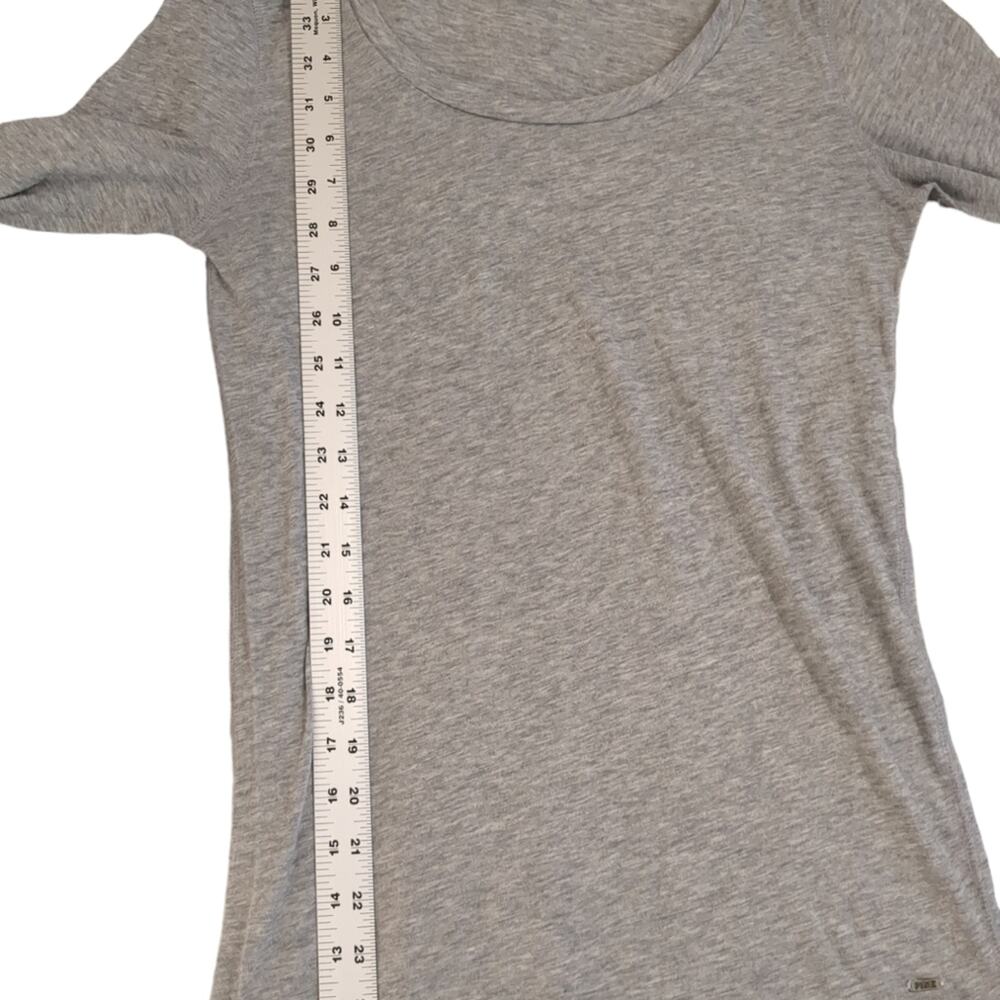 VS Pink Classic 3/4 Sleeve Gray T-Shirt Size Small EUC - Picture 6 of 8